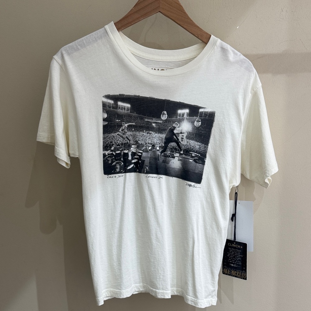 NEW WITH TAGS Pearl Jam White Graphic T-Shirt by CLINCH NWT SZ XS
